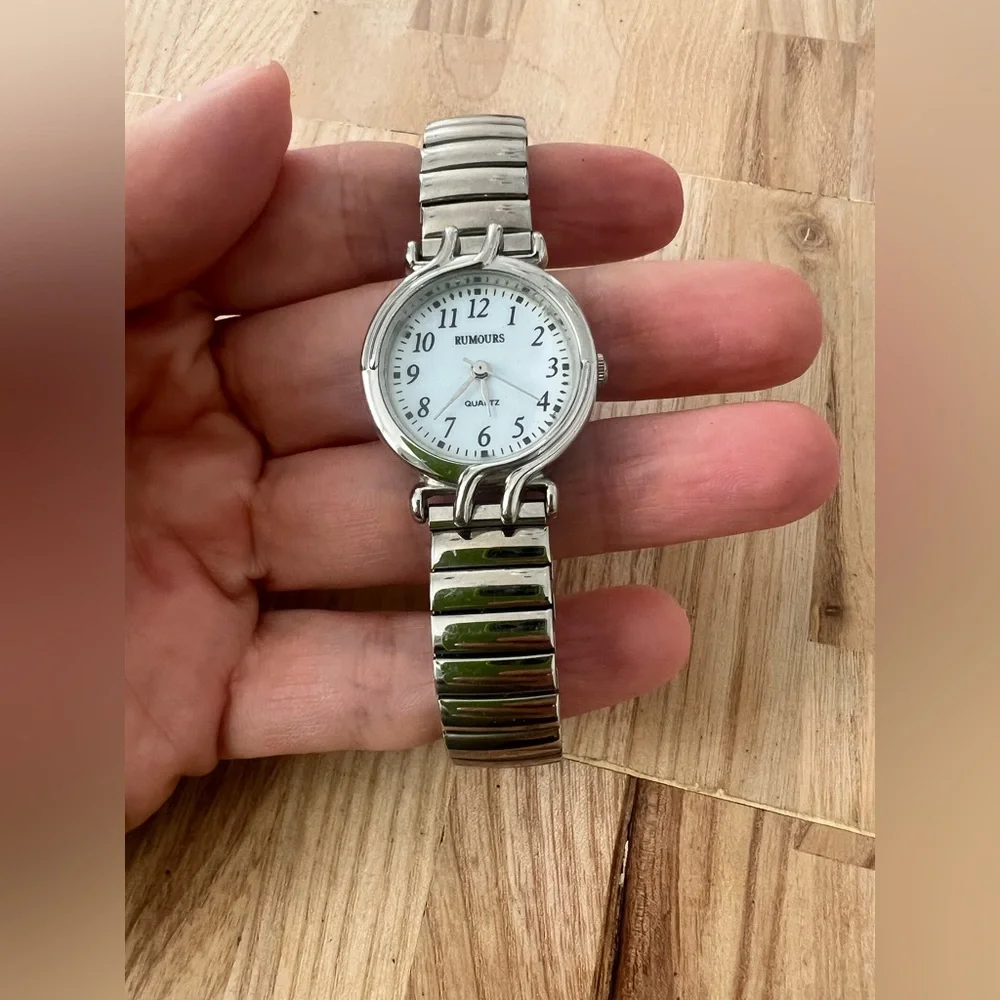 Rumours ladies silver tone classic watch NEW BATTERY